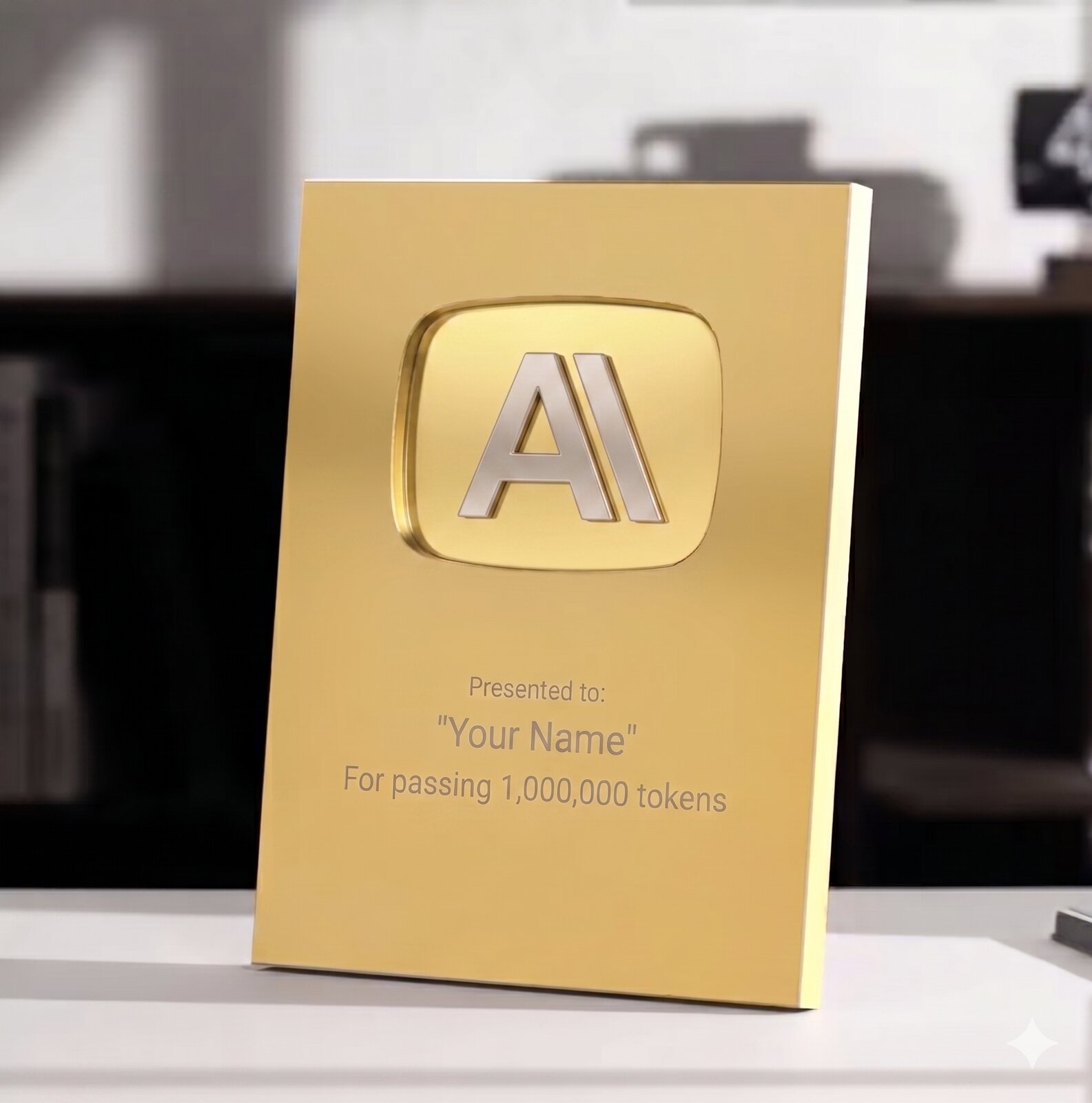 Anthropic Token Award — Custom Metal Trophy